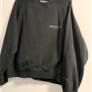 Essentials Men's Black Crewneck Sweatshirt with Subtle Logo